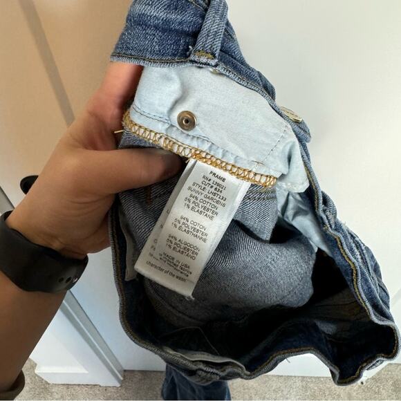 Frame Le High Straight Dark Wash Cut Off Distressed Crop Jeans Size 25 - Picture 6 of 6